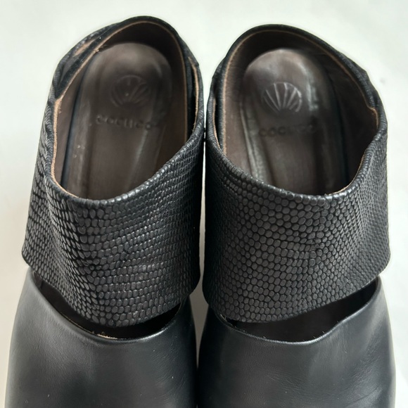 Coclico Harlen Wedge Platform Clogs Leather Wooden Shoes Black Size 6/36 - Picture 8 of 17